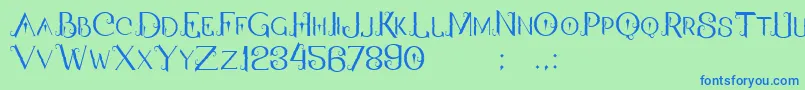 QallosTypeface Font – Blue Fonts on Green Background