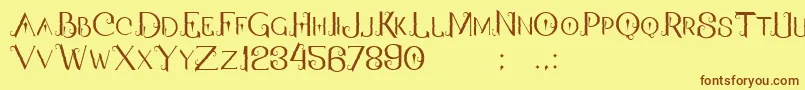 QallosTypeface Font – Brown Fonts on Yellow Background
