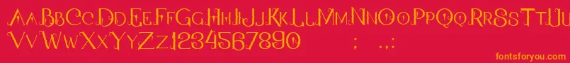 QallosTypeface Font – Orange Fonts on Red Background