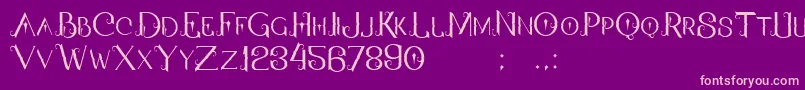 QallosTypeface Font – Pink Fonts on Purple Background