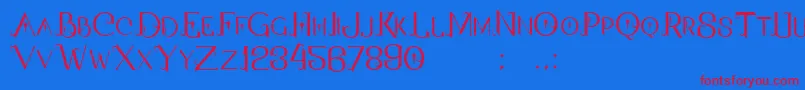 QallosTypeface Font – Red Fonts on Blue Background