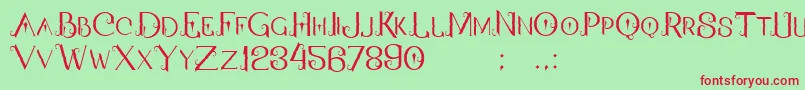QallosTypeface Font – Red Fonts on Green Background