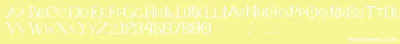 QallosTypeface Font – White Fonts on Yellow Background