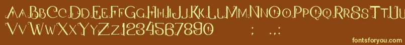More about QallosTypeface Font QallosTypeface Font – Yellow Fonts on Brown Background