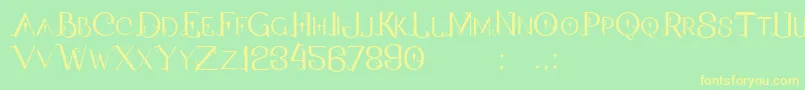 QallosTypeface Font – Yellow Fonts on Green Background