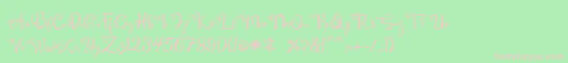 Fonte Qamari Script – fontes rosa em um fundo verde