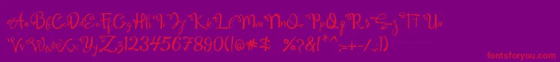 Qamari Script-Schriftart – Rote Schriften auf violettem Hintergrund