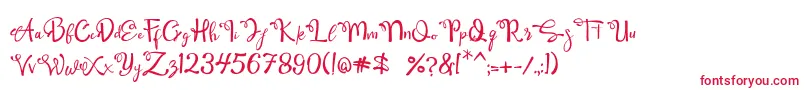 フォントQamari Script – 白い背景に赤い文字