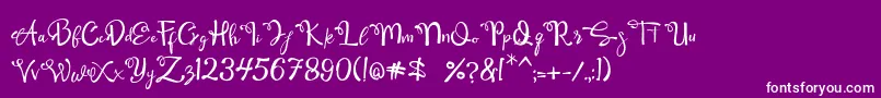 フォントQamari Script – 紫の背景に白い文字