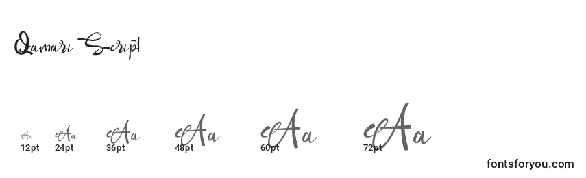 Qamari Script Font Sizes