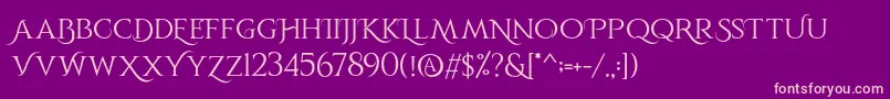 Qardoos Personal Use-Schriftart – Rosa Schriften auf violettem Hintergrund