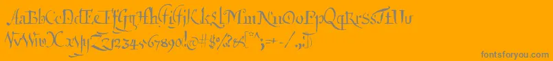 フォントQartagrafy – オレンジの背景に灰色の文字