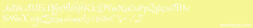 フォントQartagrafy – 黄色い背景に白い文字