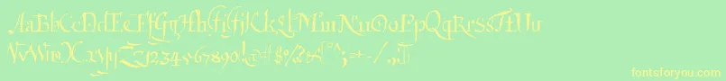 Qartagrafy Font – Yellow Fonts on Green Background