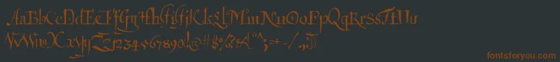 Qartagrafy-fontti – ruskeat fontit mustalla taustalla