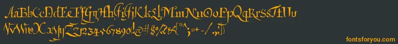 フォントQartagrafy – 黒い背景にオレンジの文字