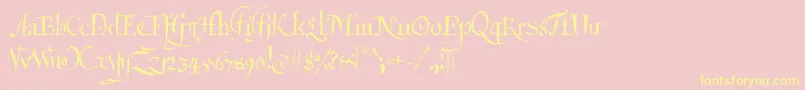 Qartagrafy-Schriftart – Gelbe Schriften auf rosa Hintergrund