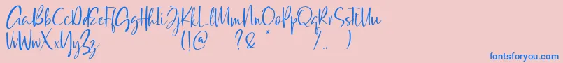 Qatar Capital Demo Font – Blue Fonts on Pink Background