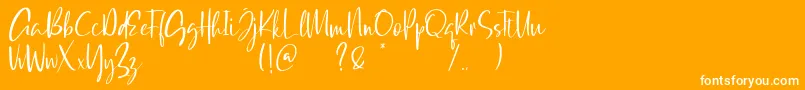 Qatar Capital Demo-Schriftart – Weiße Schriften auf orangefarbenem Hintergrund