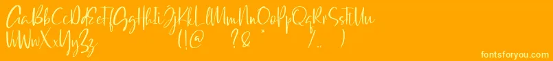 Qatar Capital Demo-Schriftart – Gelbe Schriften auf orangefarbenem Hintergrund