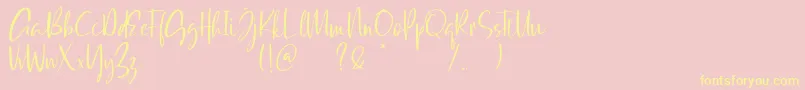 Qatar Capital Demo Font – Yellow Fonts on Pink Background