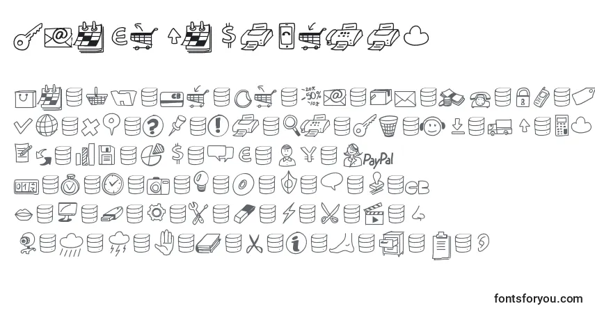 Peaxdrawnicons Font – alphabet, numbers, special characters