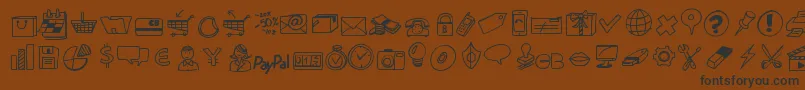 Peaxdrawnicons Font – Black Fonts on Brown Background