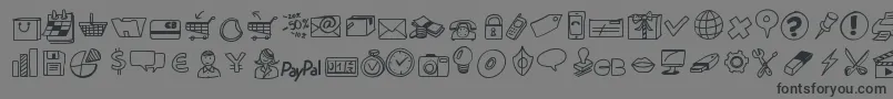 fuente Peaxdrawnicons – Fuentes Negras Sobre Fondo Gris