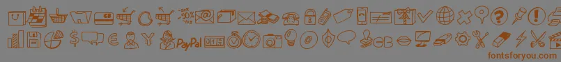 Peaxdrawnicons Font – Brown Fonts on Gray Background