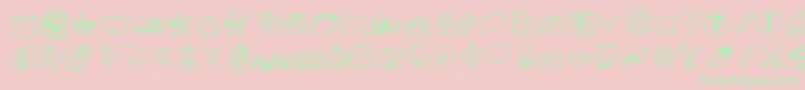 Peaxdrawnicons Font – Green Fonts on Pink Background