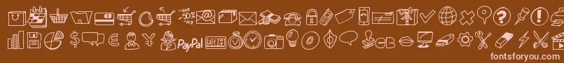 Шрифт Peaxdrawnicons – розовые шрифты на коричневом фоне