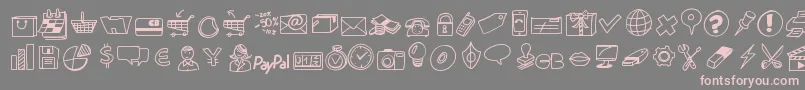 Peaxdrawnicons Font – Pink Fonts on Gray Background