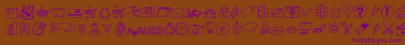 Peaxdrawnicons Font – Purple Fonts on Brown Background