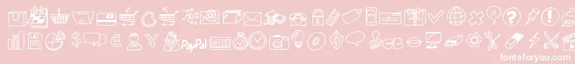 Peaxdrawnicons Font – White Fonts on Pink Background