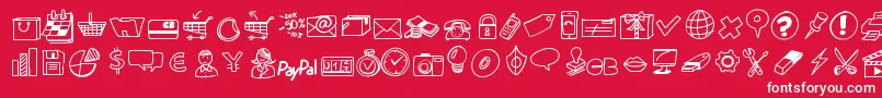 Peaxdrawnicons Font – White Fonts on Red Background