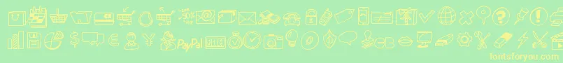 fuente Peaxdrawnicons – Fuentes Amarillas Sobre Fondo Verde