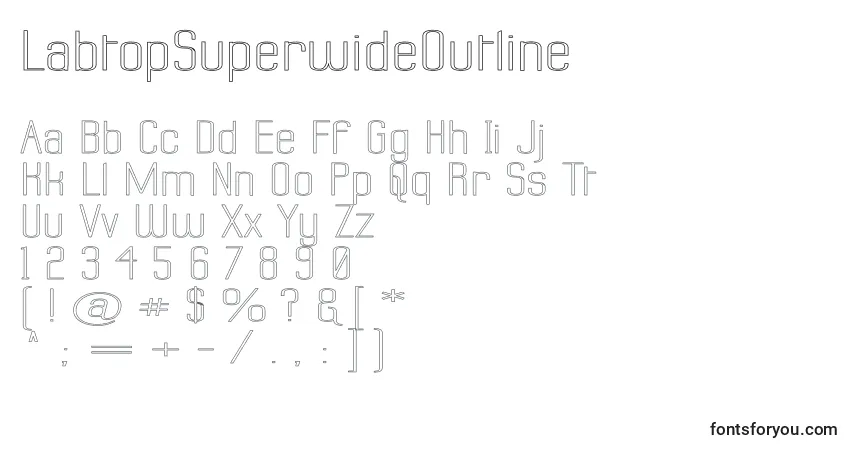 LabtopSuperwideOutline-fontti – aakkoset, numerot, erikoismerkit