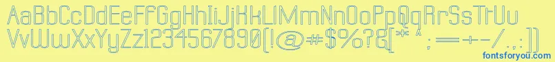LabtopSuperwideOutline Font – Blue Fonts on Yellow Background
