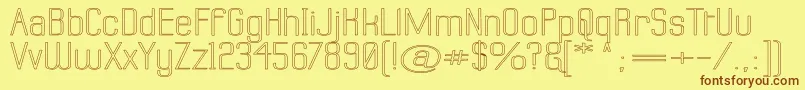 LabtopSuperwideOutline Font – Brown Fonts on Yellow Background