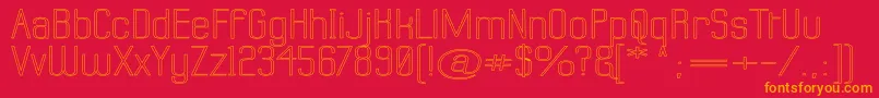 フォントLabtopSuperwideOutline – 赤い背景にオレンジの文字