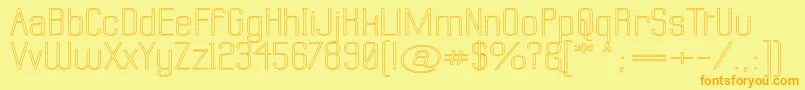 Fonte LabtopSuperwideOutline – fontes laranjas em um fundo amarelo