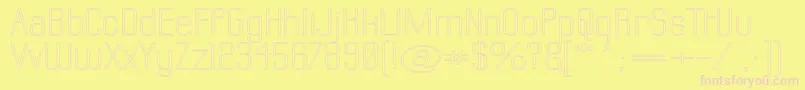 LabtopSuperwideOutline Font – Pink Fonts on Yellow Background