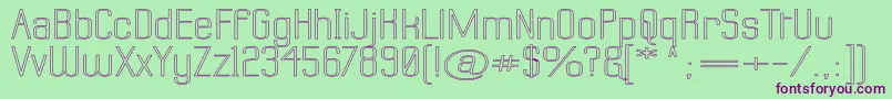 LabtopSuperwideOutline Font – Purple Fonts on Green Background
