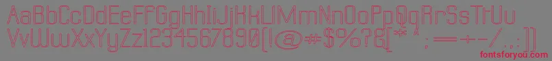 フォントLabtopSuperwideOutline – 赤い文字の灰色の背景