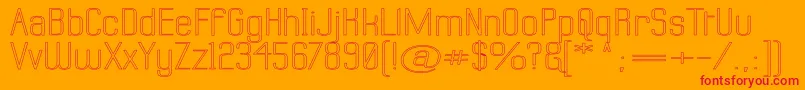 LabtopSuperwideOutline Font – Red Fonts on Orange Background