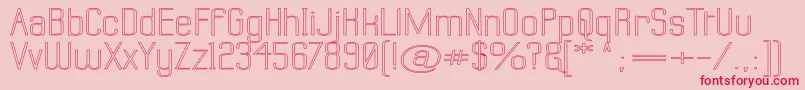 フォントLabtopSuperwideOutline – ピンクの背景に赤い文字