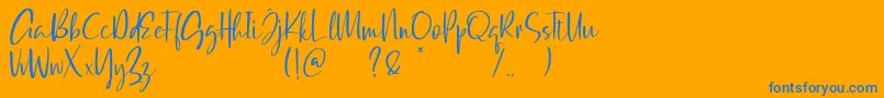 Qatar Capital Demo Font – Blue Fonts on Orange Background