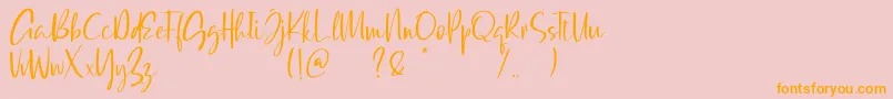 Qatar Capital Demo-Schriftart – Orangefarbene Schriften auf rosa Hintergrund