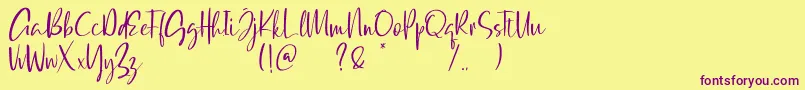 Qatar Capital Demo Font – Purple Fonts on Yellow Background