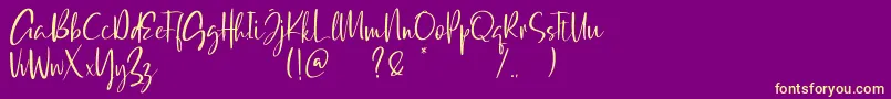 Qatar Capital Demo Font – Yellow Fonts on Purple Background